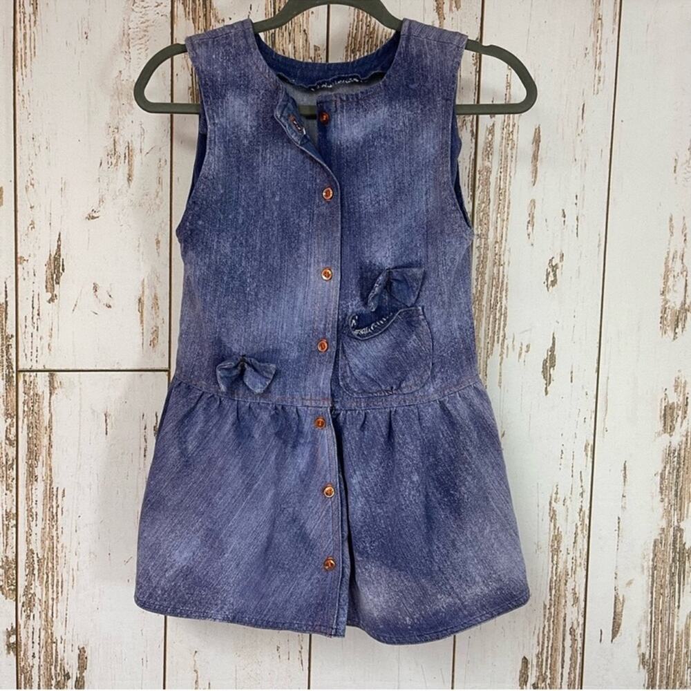 Denim Girls Handmade Dress. Similar to a size Medium (see Measurements)